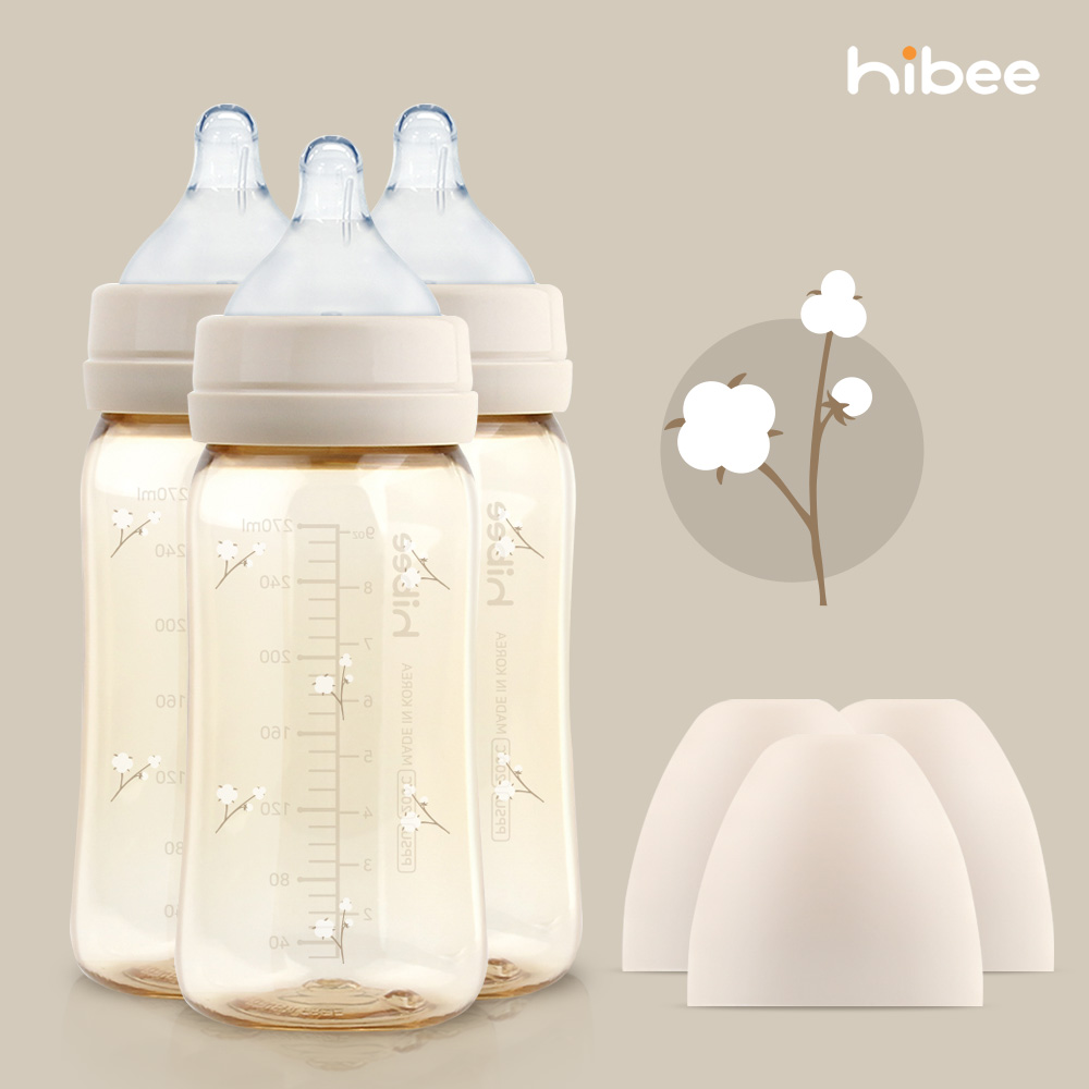 하이비 PPSU 에잇벤트 배앓이방지 젖병 270ml 트리플팩 목화 - 상품 이미지