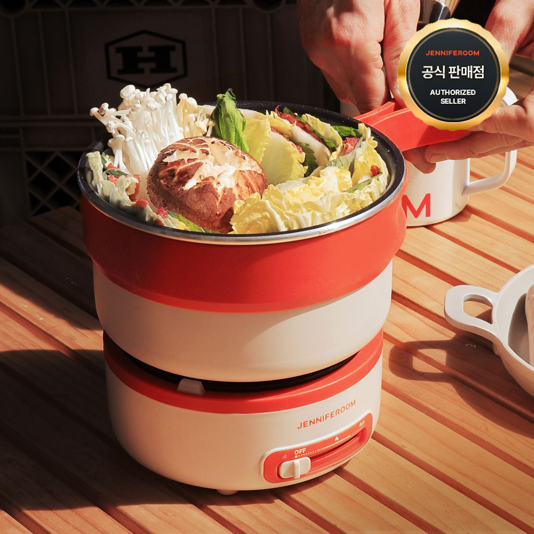 제니퍼룸 캠핑용 캠덕션 미니 멀티쿠커 플러스 전기쿠커 라면포트 오트밀 전기냄비