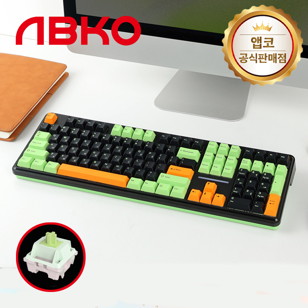 앱코 AK108 3모드 OTEMU 특주축 유무선 기계식 키보드 그린, 멜론축, 40g - 상품 이미지