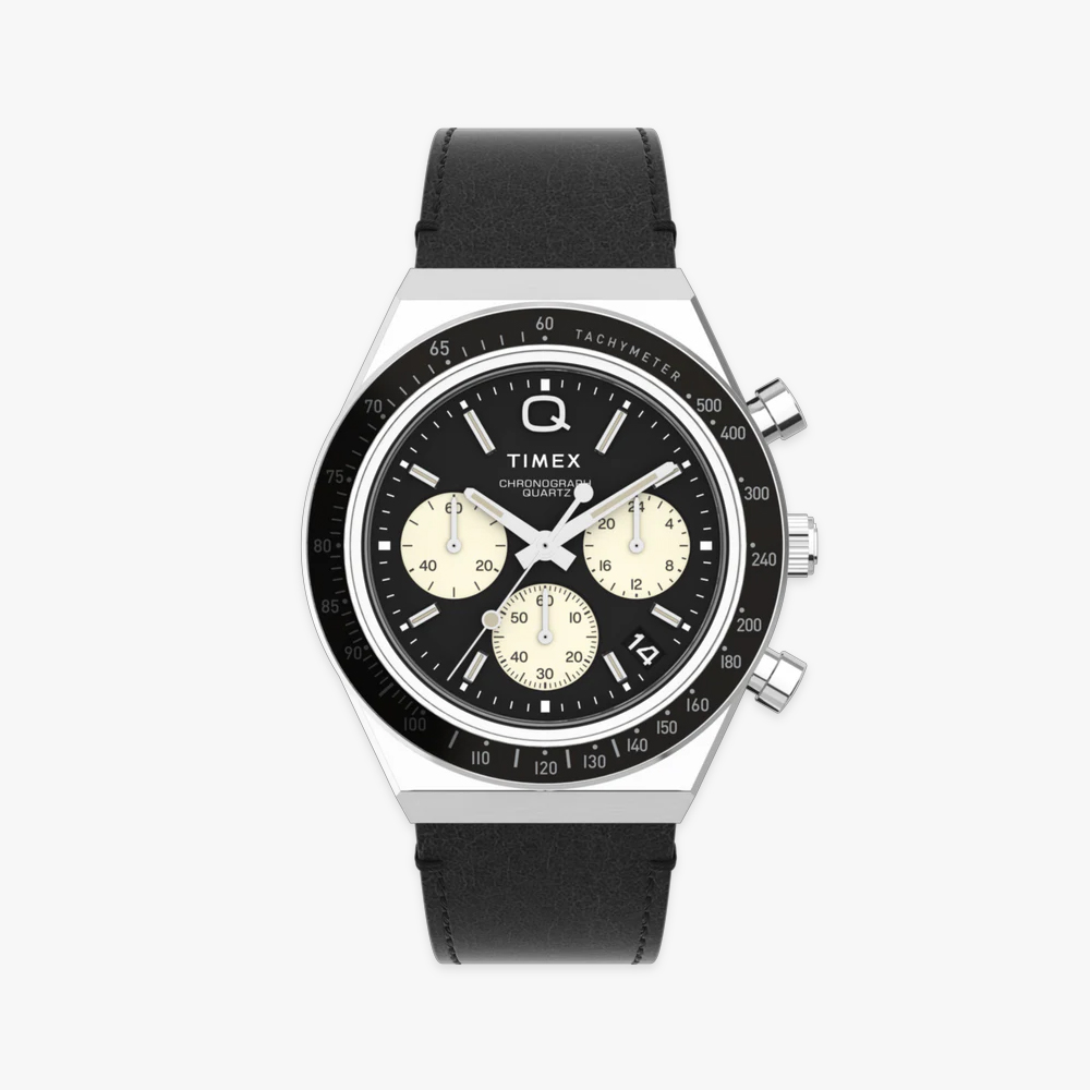 타이맥스 Q TIMEX 크로노그래프 가죽스트랩 스포츠시계 40mm TW2V42700 - 메인 이미지