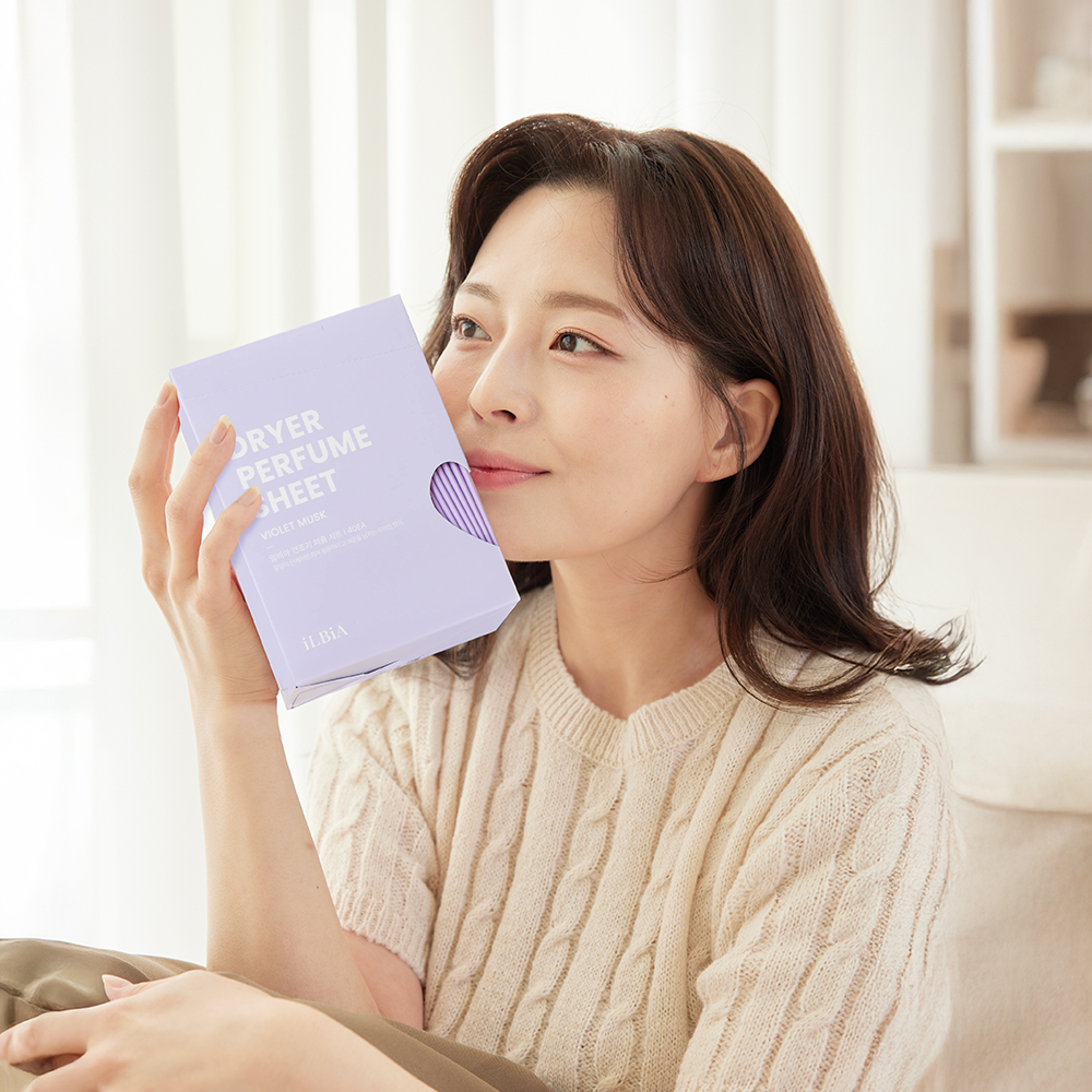 일비아 퍼퓸 건조기 시트 섬유유연제 드라이시트 건조기용 건조 시트지 향기 종이 바이올렛 머스크 42매 - 상세 이미지 3