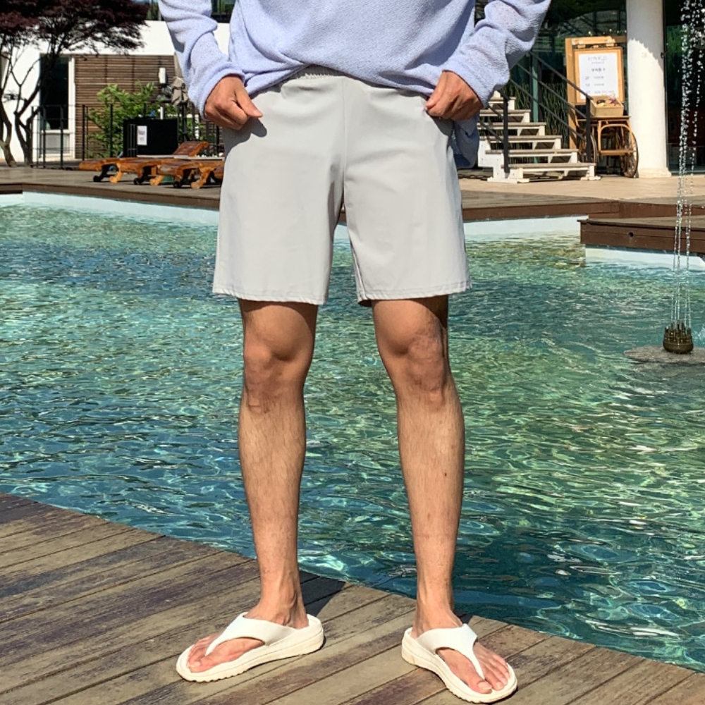 1+1 남자 하그 여름 5부 나일론 스판 아이스 쿨링 냉장고 냉감 반바지 - 상품 이미지