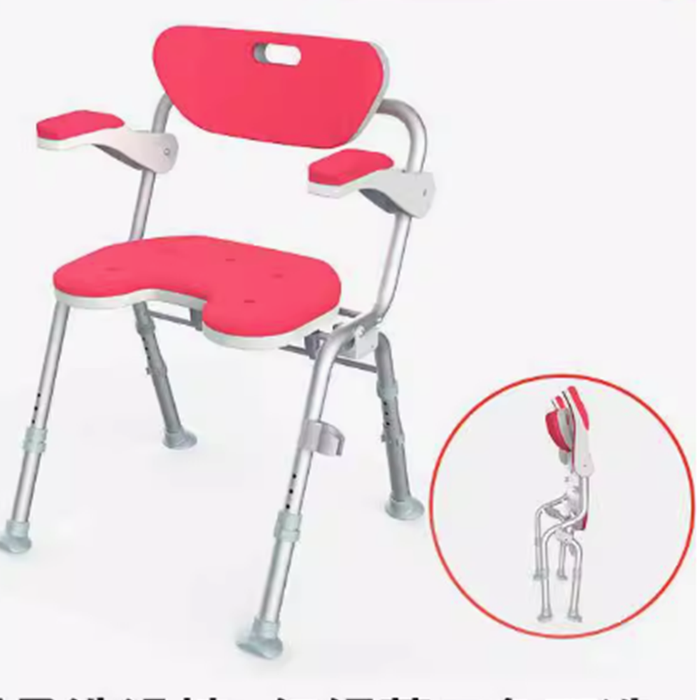 초경량 접이식 욕실 고강도 경량 안전 샤워 의자 레드