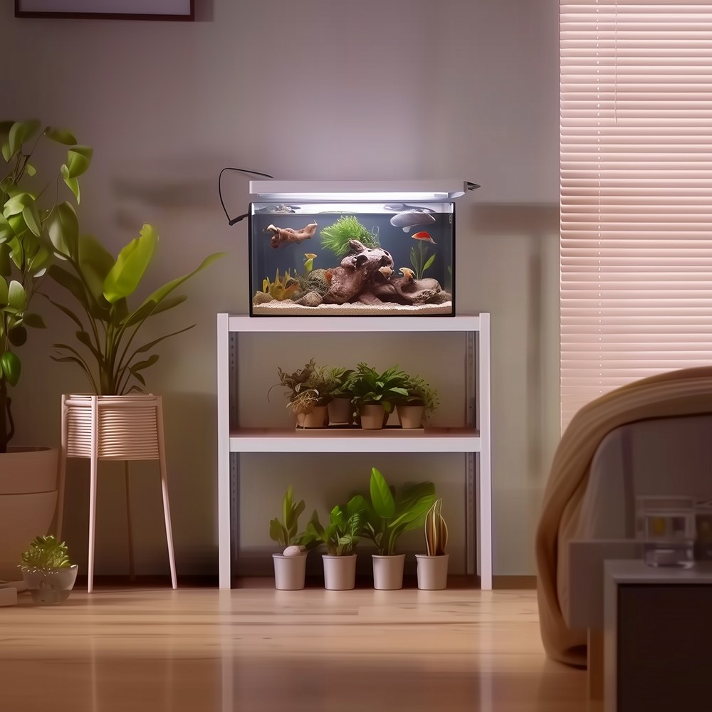 어항선반 축양장 받침 다이 철제 수조 2단 30큐브 수족관 홈던트 12T합판 300300750