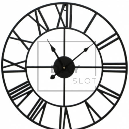 [트렌디프레소협력사]데이슬롯 로마숫자 무소음 벽시계 50cm 블랙 벽시계선물