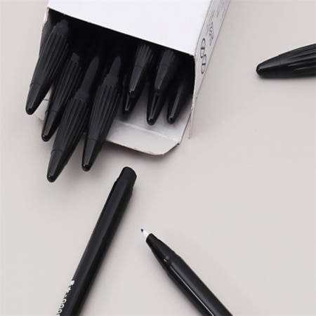 마켓썬라이즈협력사 써뮤 사무용펜 12개입 흑 회사비품 사무용품 오피스물품