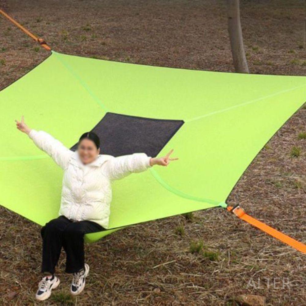 캠핑 해먹 야외 그물 그네 사각 크로스 대형 침대 검정 3m 이중직조 - 상세 이미지 2