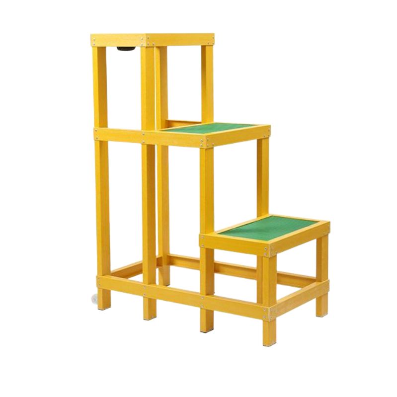 작업용 안전발판 절연사다리 전기 공사 고무 발판 작업대 3단 90x90x50cm - 메인 이미지