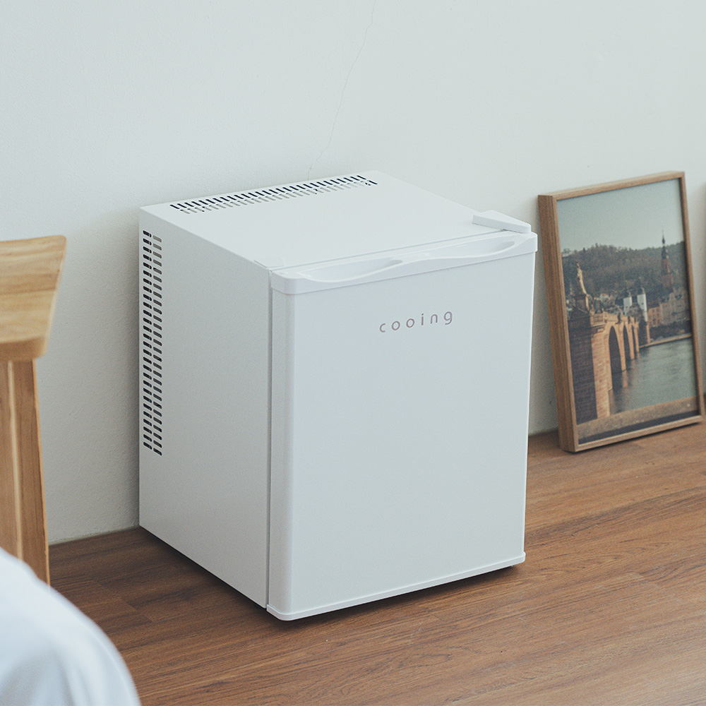 쿠잉 무소음냉장고 REF-N25 화이트 미니 원룸 사무실 기숙사 탕비실 음료수냉장고