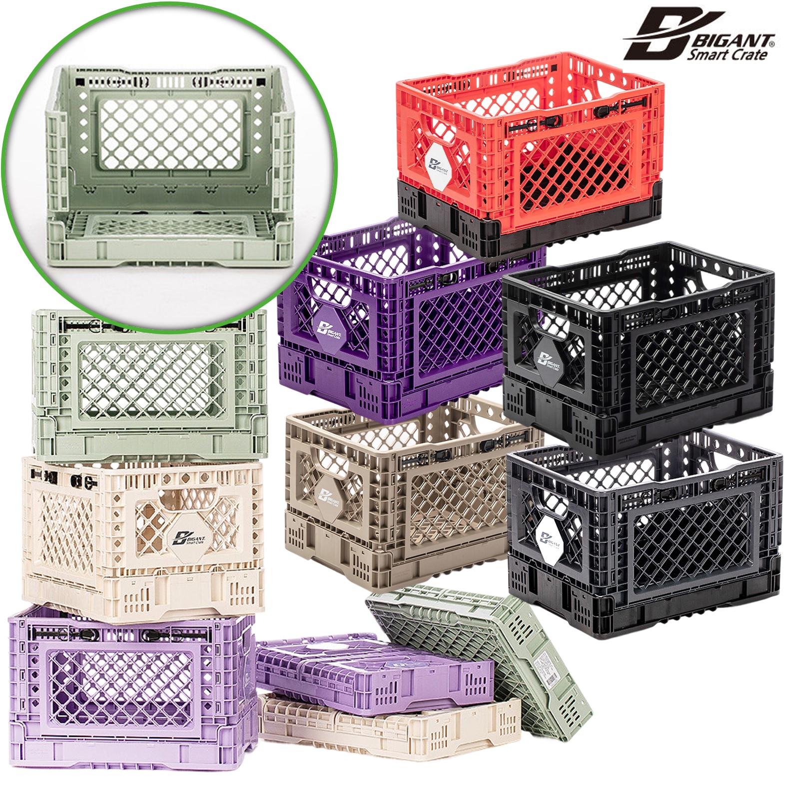 빅앤트 폴딩박스 25리터 밀크 박스 앞문 오픈형 수납 정리함