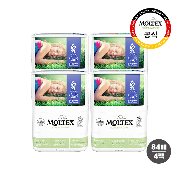 몰텍스 밴드형 6단계 (21매X4팩) 통잠 / 친환경 기저귀 - 상품 이미지