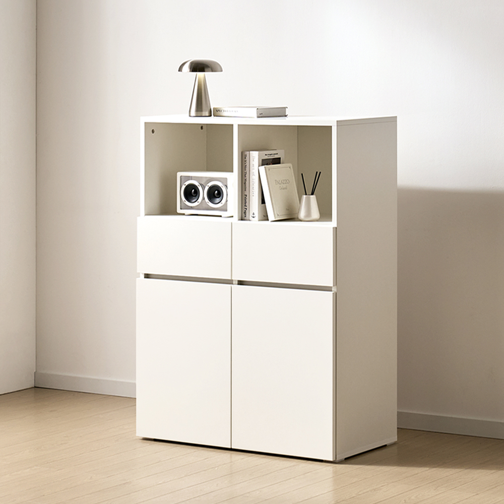 [기본형] 조아 수납장 (더 높은/1단 오픈 서랍형 800) 화이트 모듈 다용도 거실 베란다