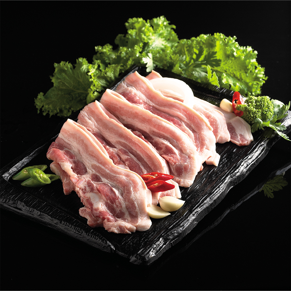고소한 한돈 옛날 삼겹살 슬라이스 구이용 가정용 돼지 고기 반찬 냉장, 300g, 5개