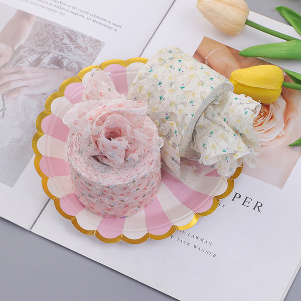 꽃비 망사 쉬폰 리본 폭6cm 길이90cm 이미지 8