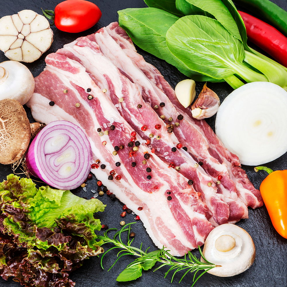 고소한 한돈 옛날 삼겹살 슬라이스 구이용 가정용 돼지 고기 반찬 냉장, 300g, 5개