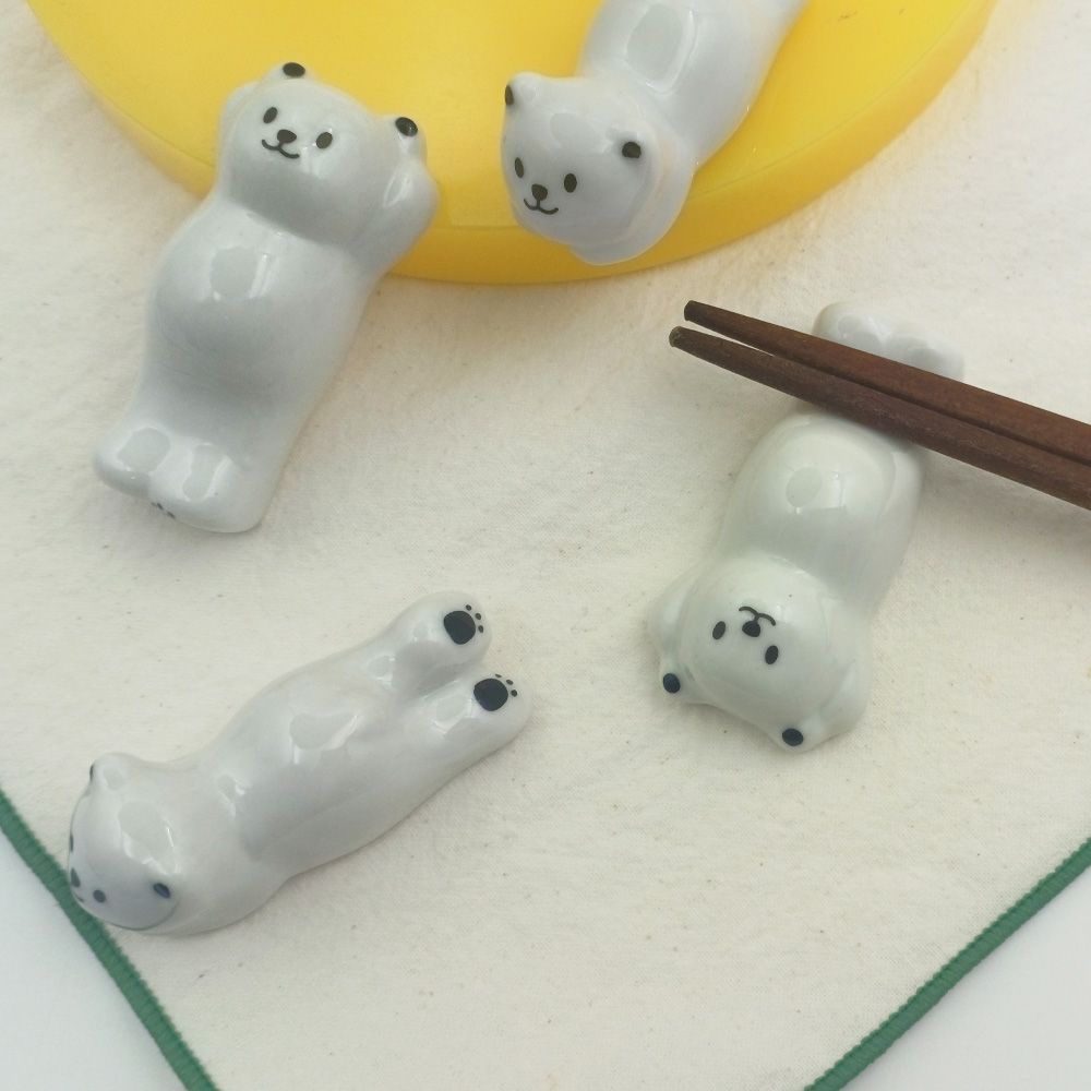 곰돌이 수저받침대 젓가락 숟가락 받침대 수저 커트러리 도자기 귀여운 예쁜 - 상품 이미지