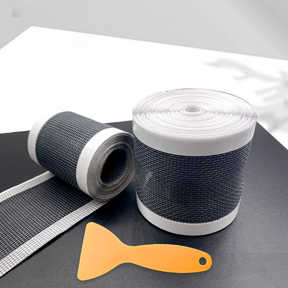 부코 통풍형 방충망 보수 테이프 수리 보수용 스티커 + 스크래퍼 7cm X 5m