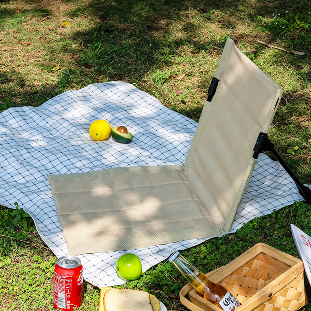 그라운드체어 캠핑 등받이 접이식 휴대용 좌식의자 로우, 베이지, 1개