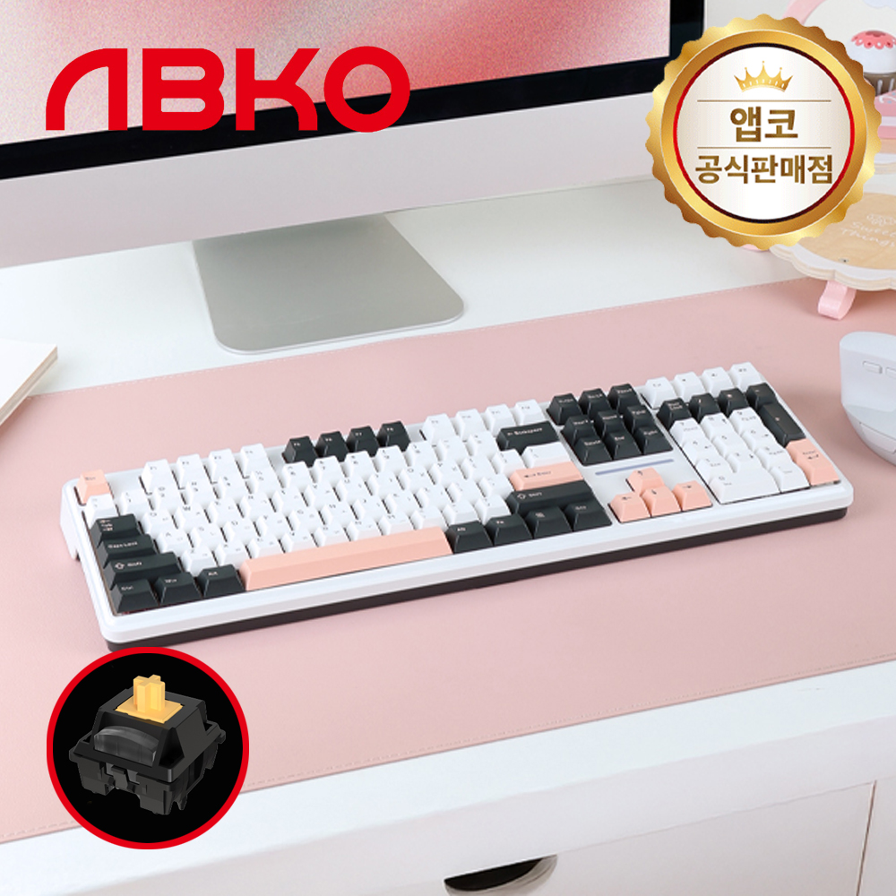 앱코 AK108 3모드 OTEMU 특주축 유무선 기계식 키보드 올리비아, 거북이 등껍질축, 40g - 상품 이미지