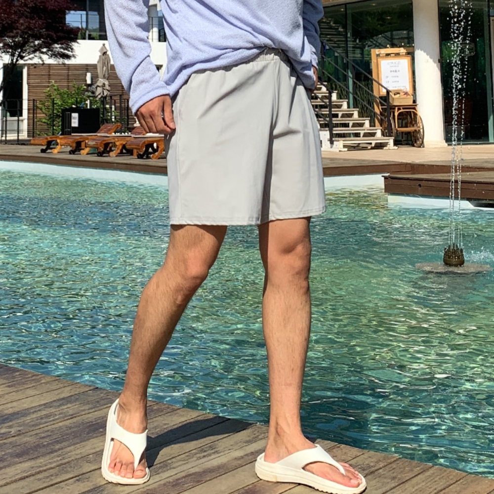 1+1 남자 하그 여름 5부 나일론 스판 아이스 쿨링 냉장고 냉감 반바지 - 상세 이미지 4