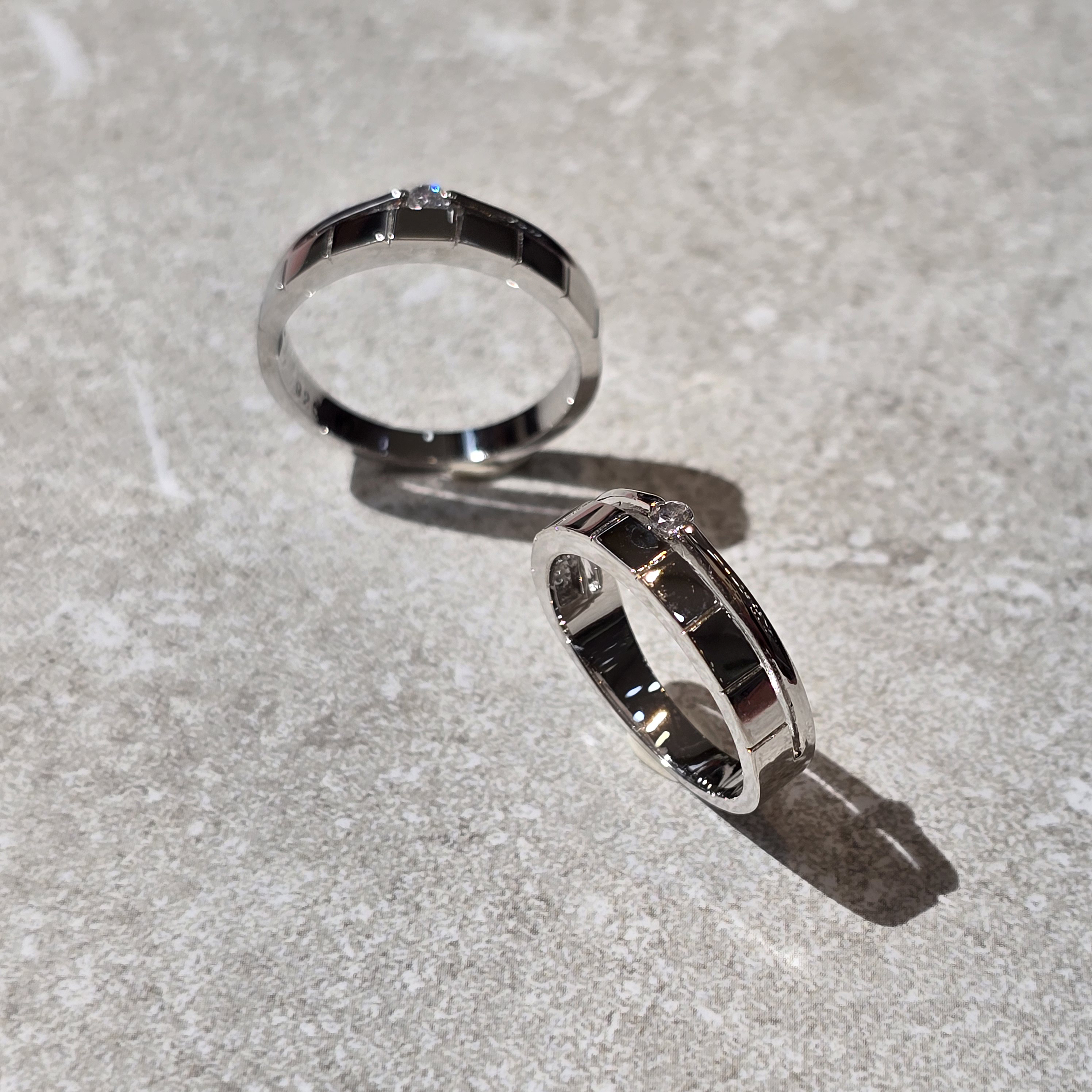 실버925 커플링 두줄 사각 커플반지 [Frame by Frame]