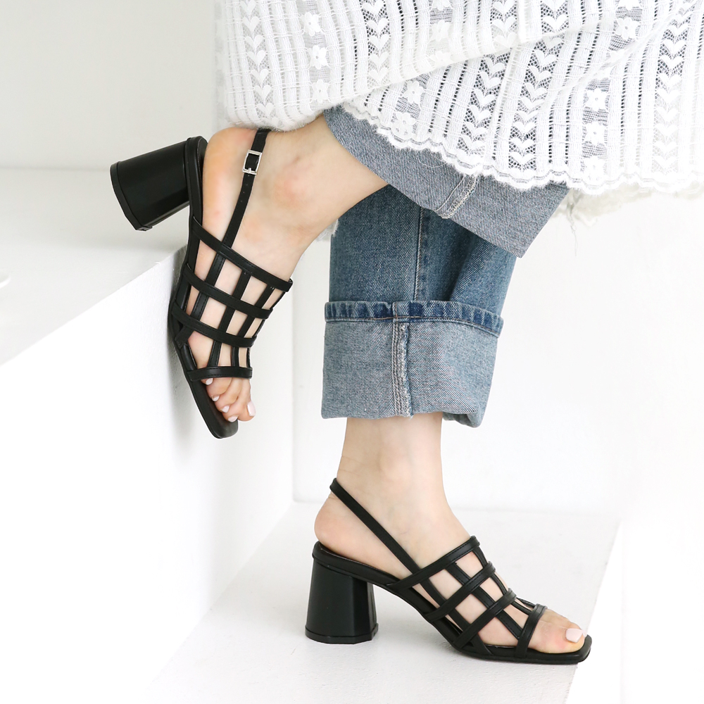 발편한 위빙샌들 여자 여름 스트랩 샌들힐 8cm