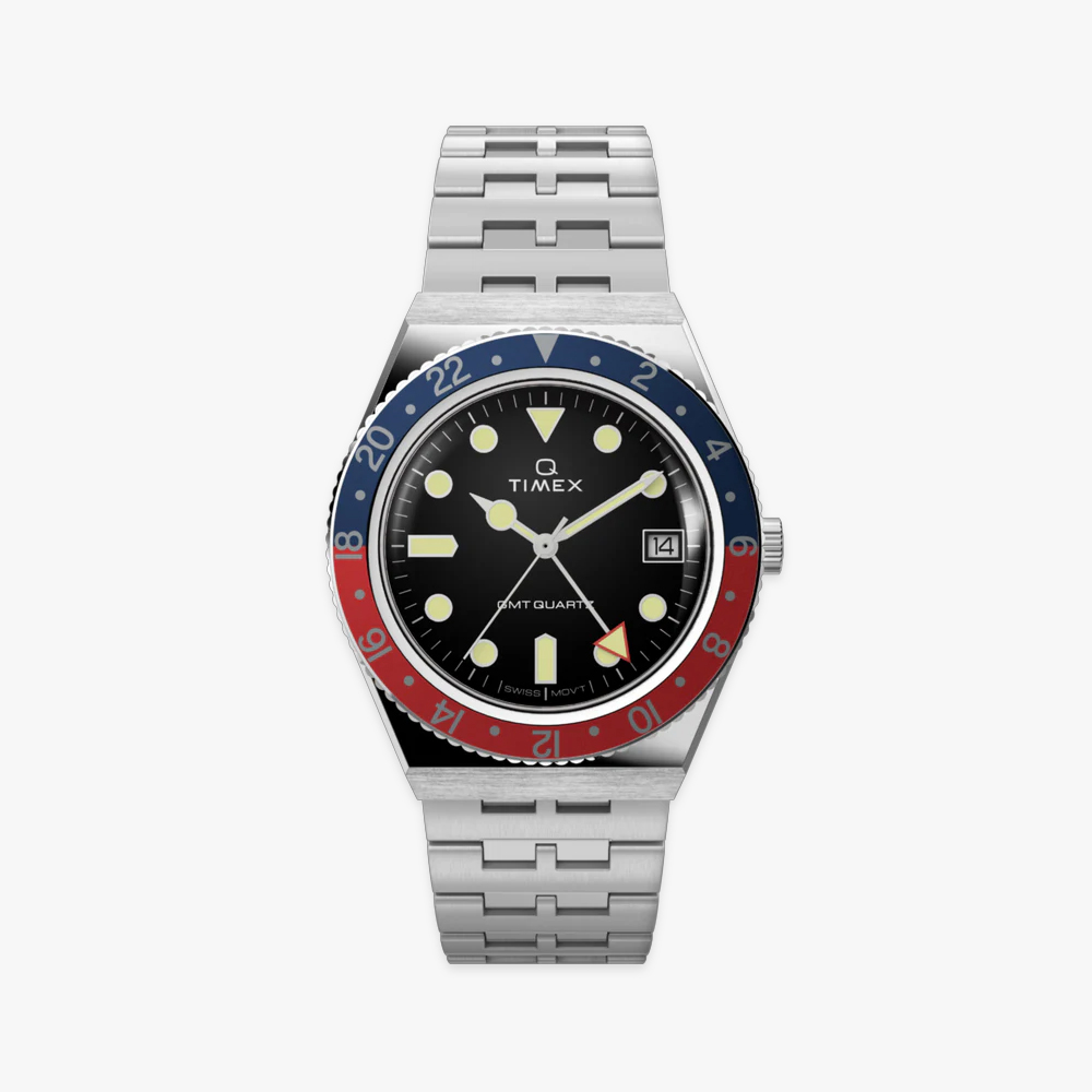 타이맥스 Q TIMEX GMT 스테인리스 스틸시계 38mm TW2V38000 이미지