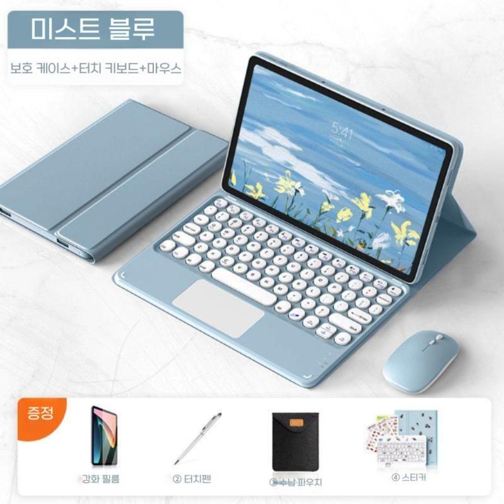 레노버 y700 4세대 케이스 컬러 둥글 키보드 블루투스 터치 패널 마우스 - 상세 이미지 2
