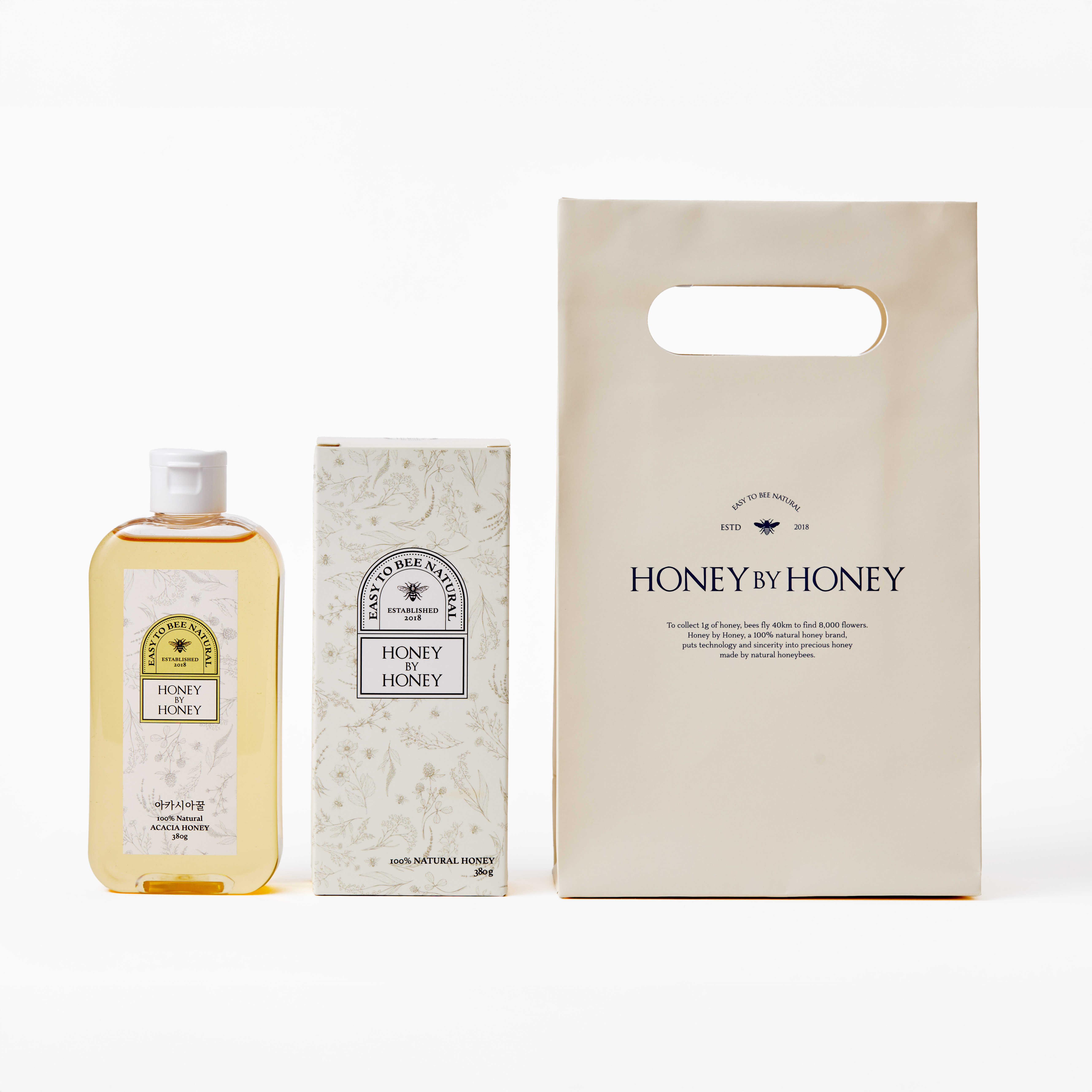 허니바이허니 국산 자연 튜브 벌꿀 380g 아카시아 야생화 답례품 선물 튜브꿀 돌잔치선물 이미지 2