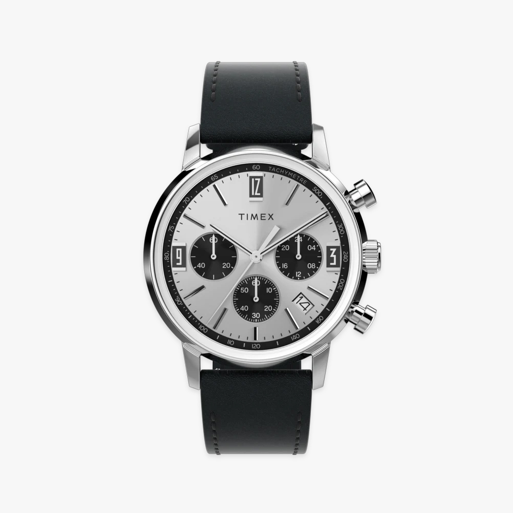 타이맥스 멀린 크로노그래프 타키미터 가죽스트랩 남자시계 40mm TW2W10300