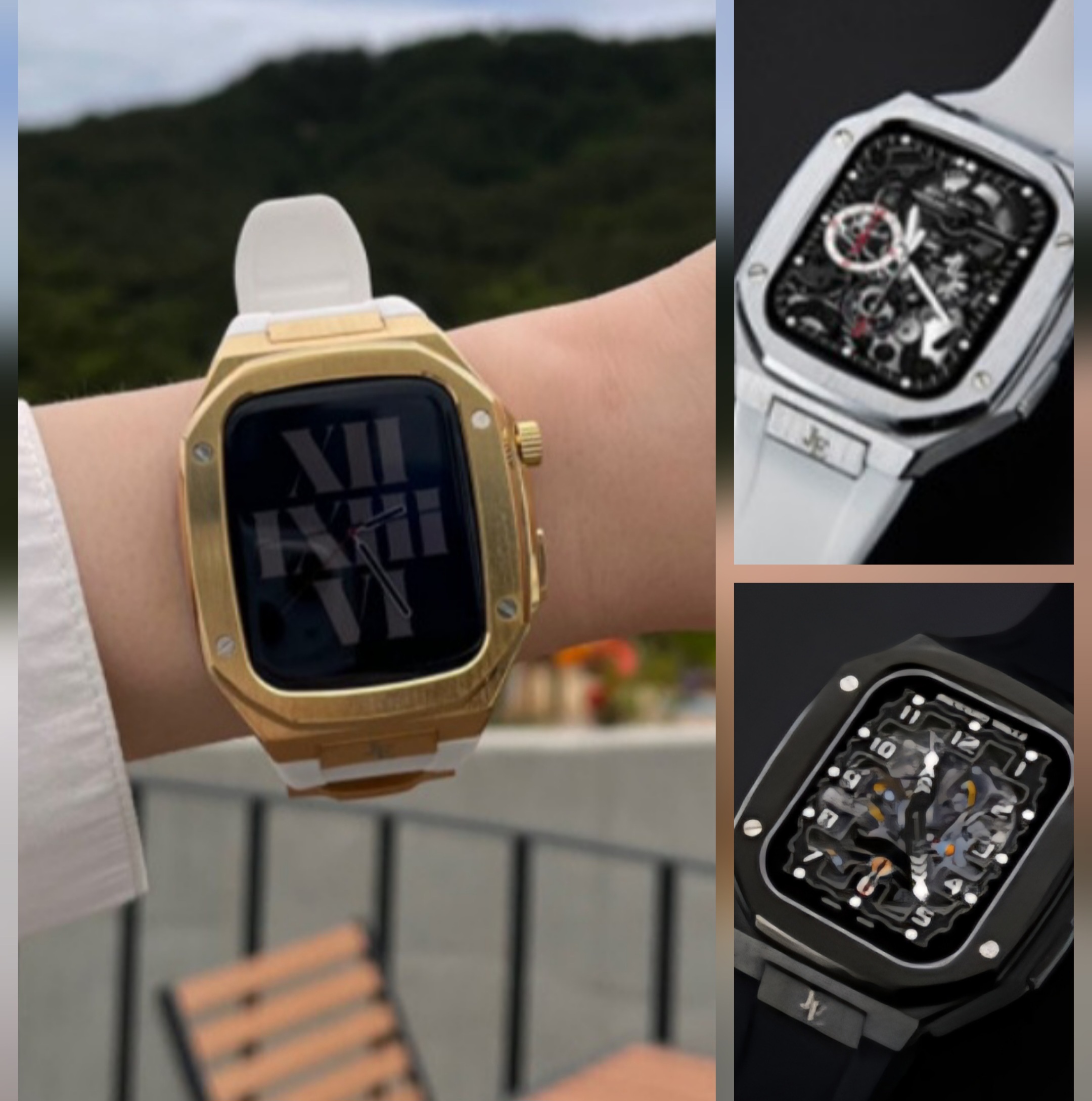 애차드밀 애플워치 스트랩 메탈 케이스 일체형 케이스 리차드밀 풀커버 밴드 줄질 7 8 9