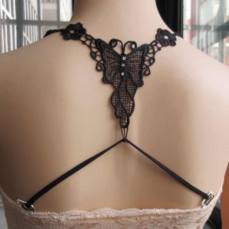 레이스 브라끈 시스루 섹시 브라자끈 브래지어 자수 누드끈