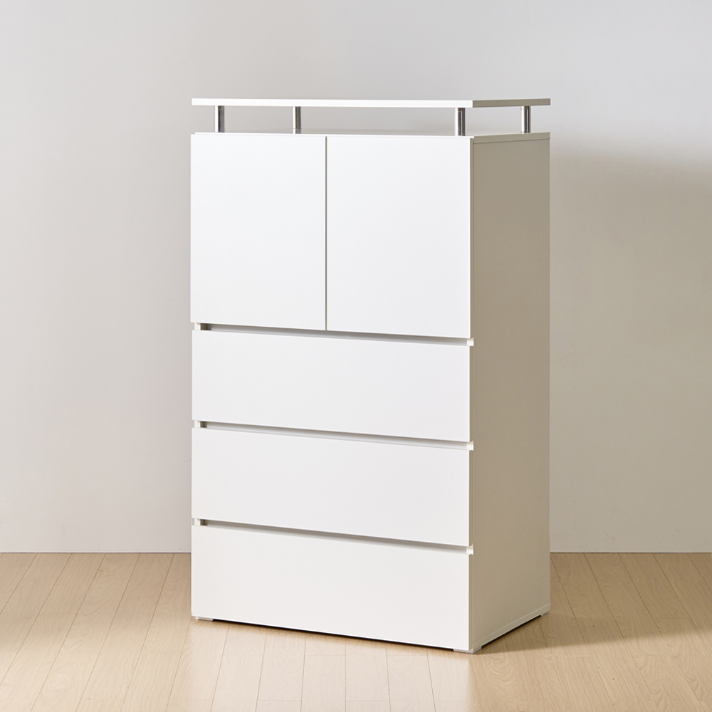 [와이드형] 마인 도어 서랍장 800 (화이트) 일반서랍