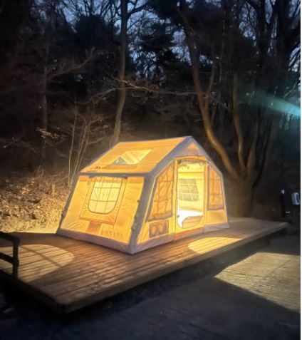 루디 에어텐트 리빙쉘 터널형 면 텐트 그늘막 캠핑 9.0