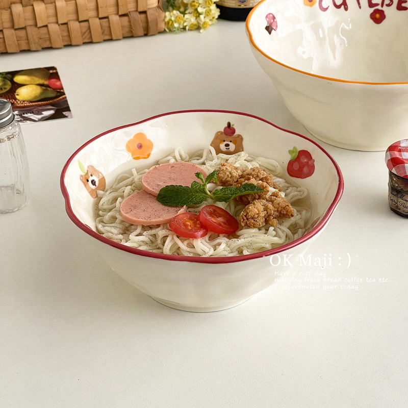 프리미엄 도자기 국수 그릇 가정용 라면그릇 집들이 선물
