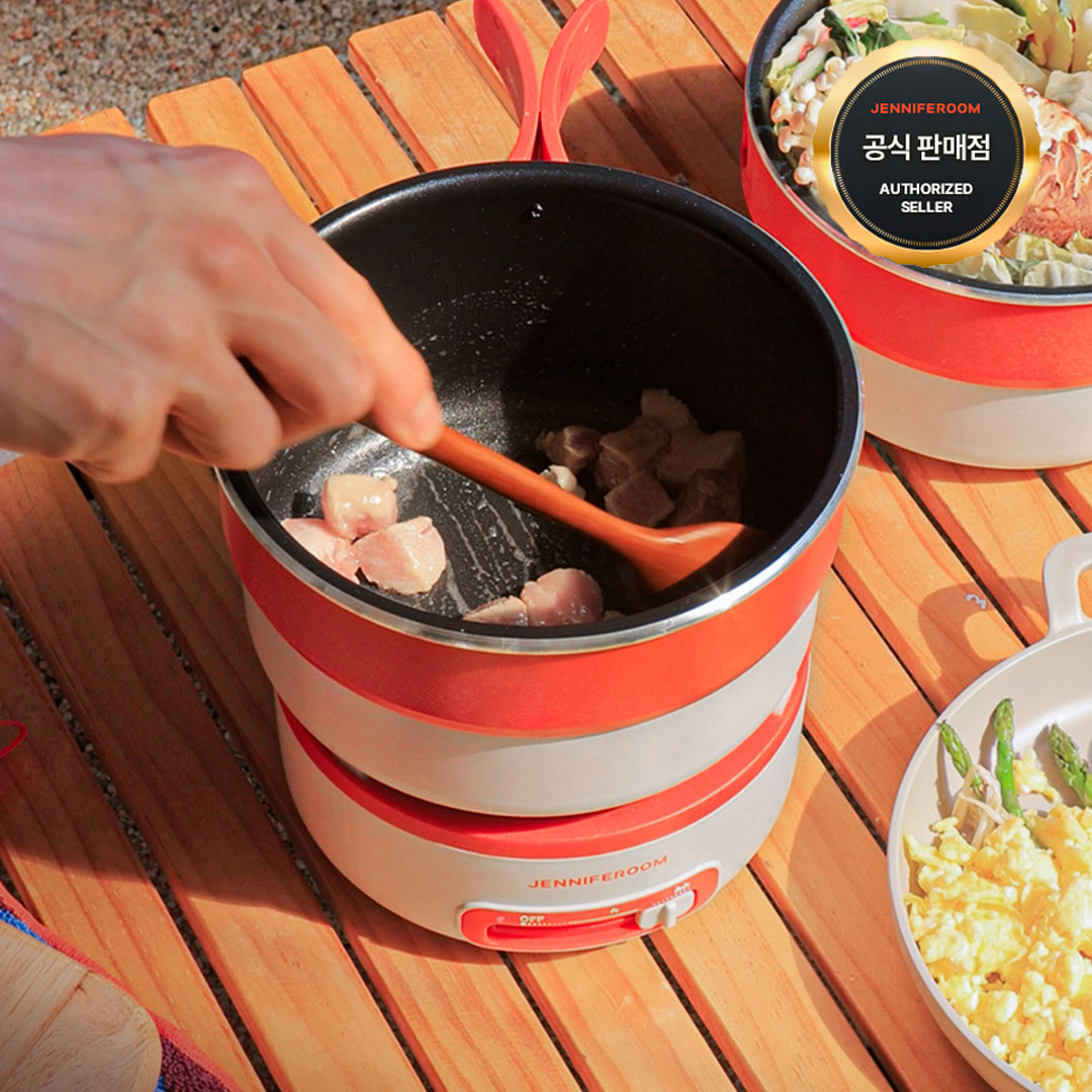 제니퍼룸 캠핑용 캠덕션 미니 멀티쿠커 플러스 전기쿠커 라면포트 오트밀 전기냄비