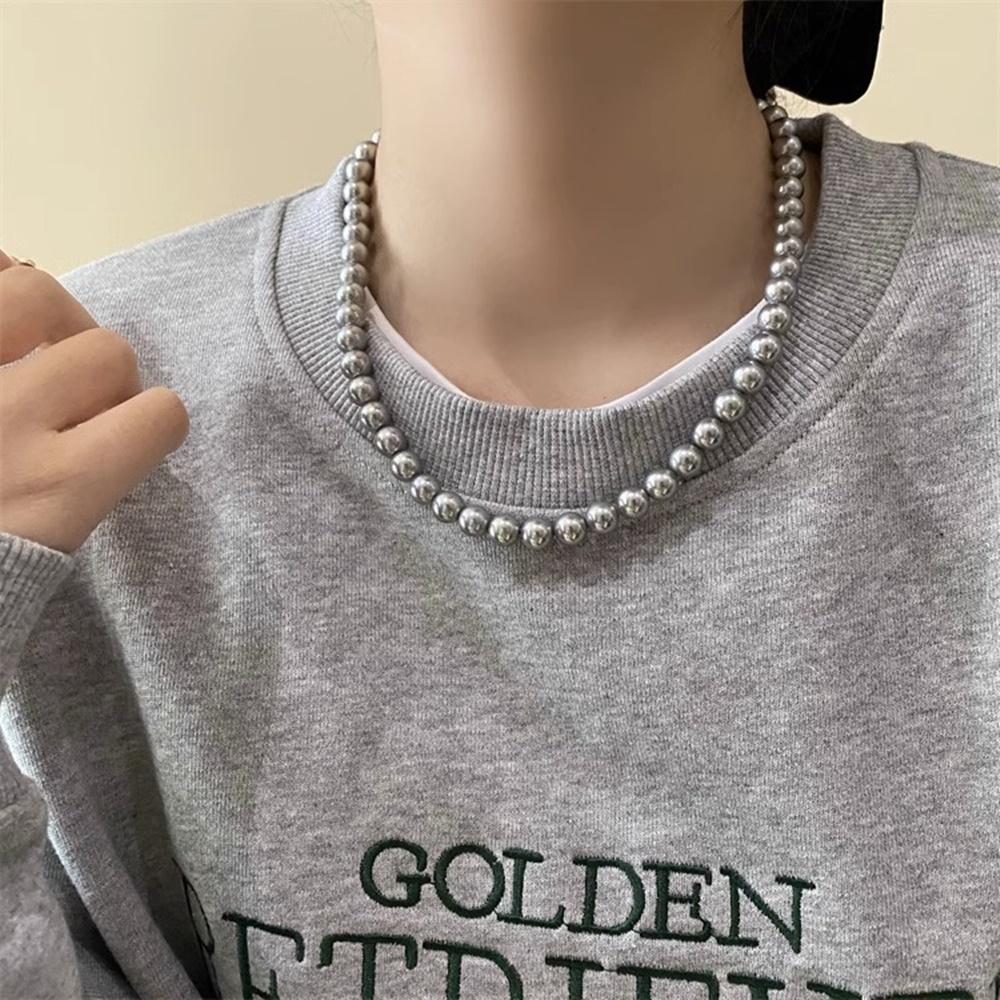 클래식 레이어드 진주 비즈 포인트 패션 목걸이 초커 이미지 6