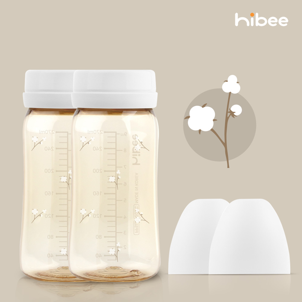 하이비 PPSU 에잇벤트 배앓이방지 젖병 270ml 노꼭지 트윈팩 목화 - 상품 이미지