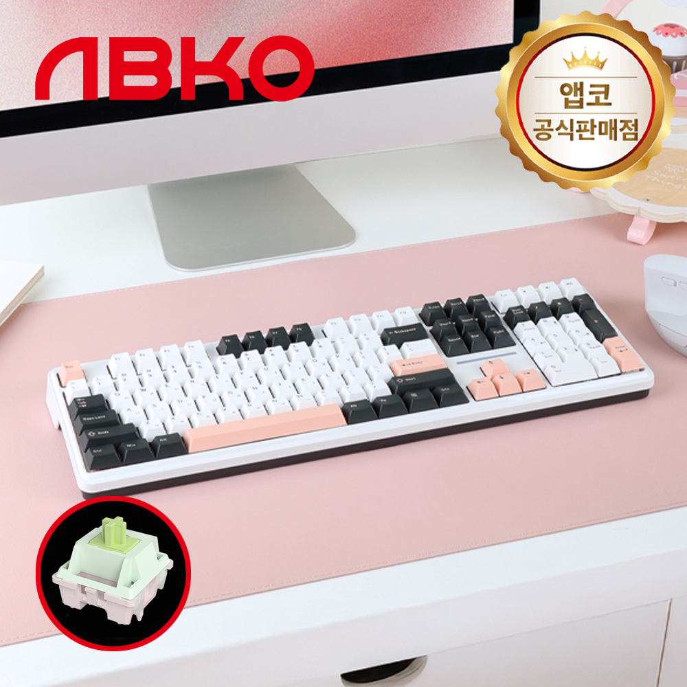 앱코 AK108 3모드 OTEMU 특주축 유무선 기계식 키보드 올리비아, 멜론축, 40g - 상품 이미지