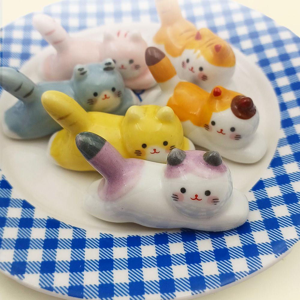 고양이 수저받침대 젓가락 숟가락 받침대 수저 커트러리 도자기 귀여운 예쁜 - 상세 이미지 3