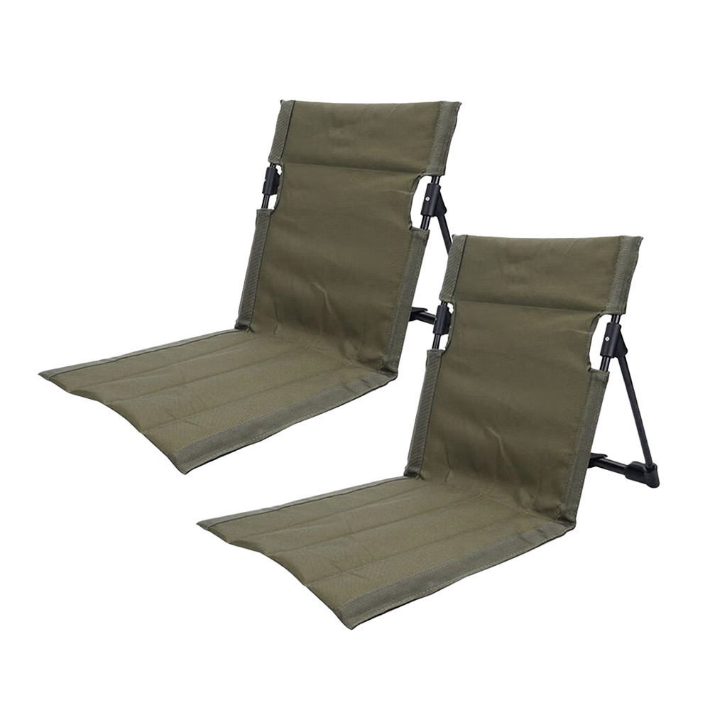 그라운드체어 캠핑 등받이 접이식 휴대용 좌식의자 로우, 카키, 2개