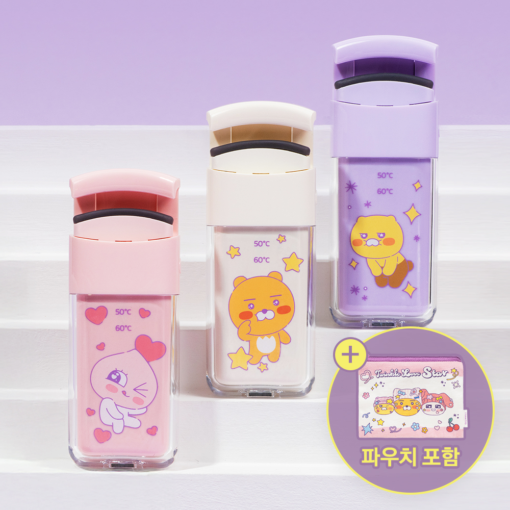 카카오프렌즈 윙클 미니 속눈썹고데기 온열뷰러 히팅뷰러 (전용 파우치 포함) 라이언 - 상품 이미지