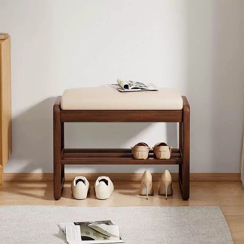 미니 벤치 스툴 신발 수납 현관 카페 입구 의자 신발장 간이 보조의자 55cm 월넛 - 상세 이미지 2