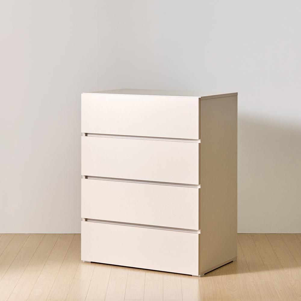 [와이드형] 조아 4단 서랍장 800 (크림화이트) 일반서랍