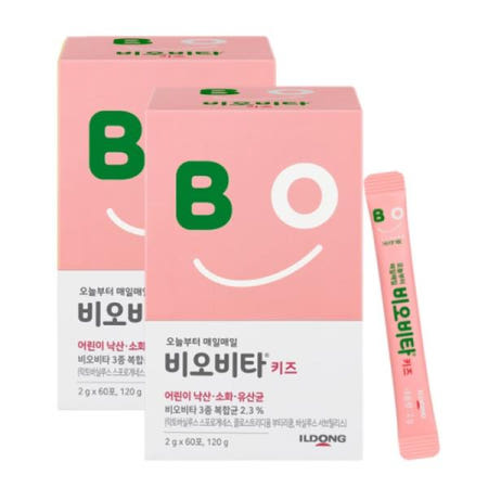 비오비타 키즈 60포 X 2박스 | 일동 | 포뮬러 핵심균주 장건강 건강밸런스 아연함유 유익균