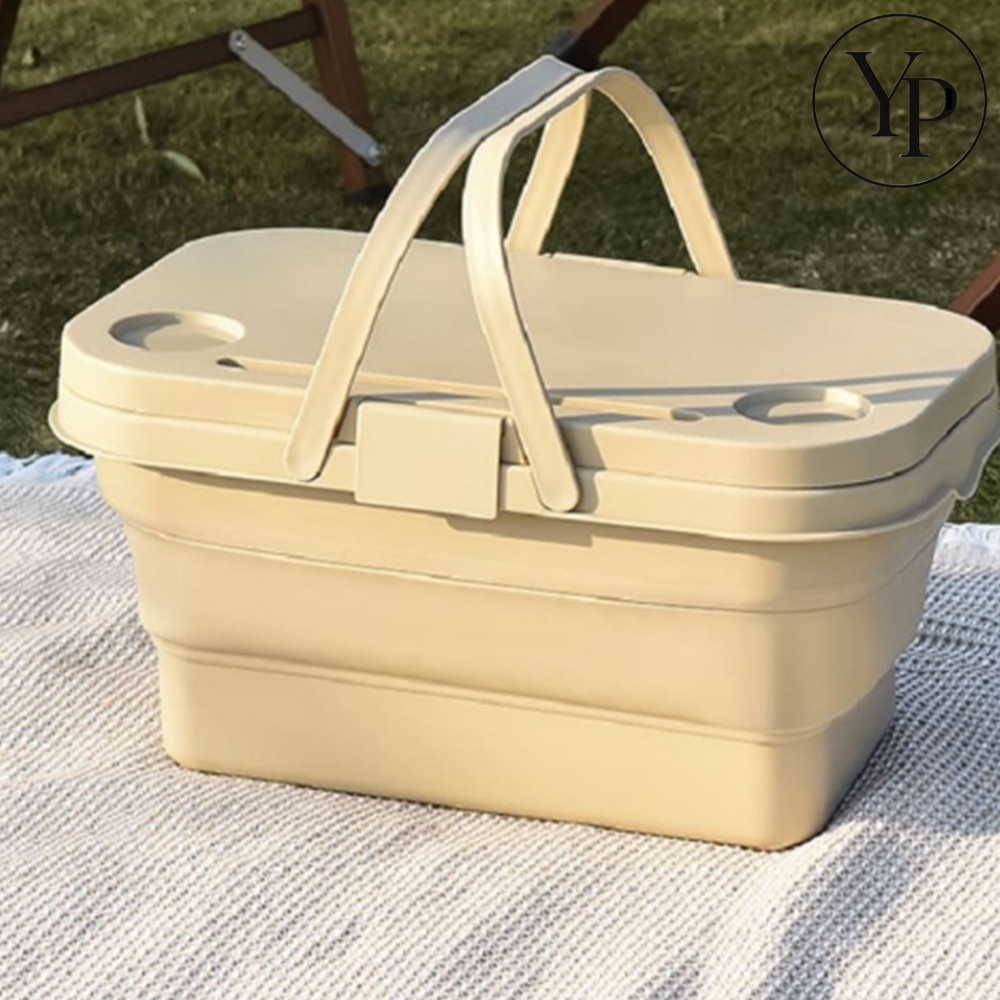 접이식 뚜껑있는 소풍 바구니 피크닉 테이블 폴딩 간식 멀티박스 맥주 바스켓