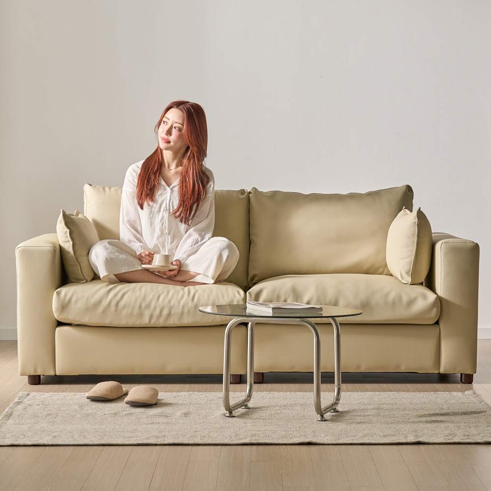 세인트블랑 컴피 구스 가죽 모듈 2인용 양팔 소파 sk