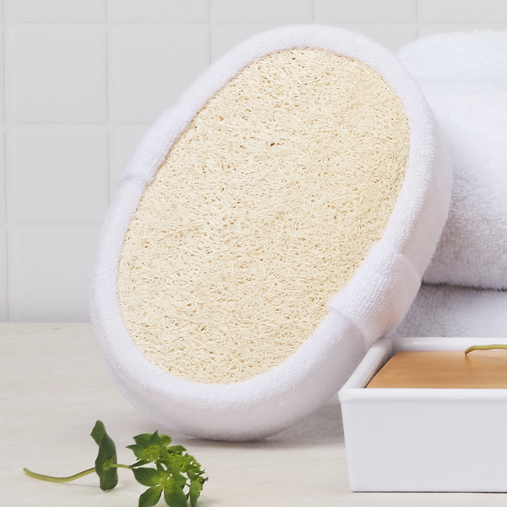 오프온 천연 루파 바디 스펀지 (저자극 친환경 샤워 타올, 부드러운 각질제거 거품 타월)