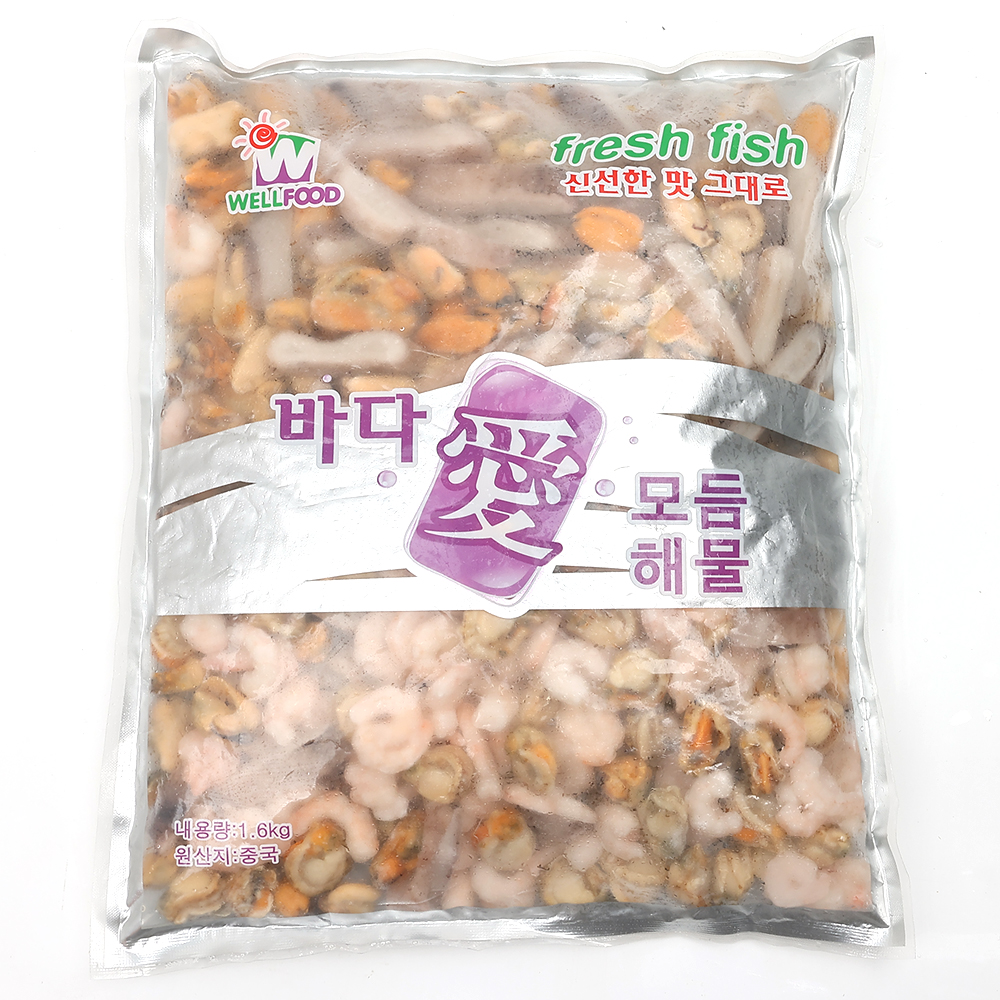 해물모듬 1.6kg 냉동 손질 해물 4종 가리비살 해물탕용 - 상품 이미지