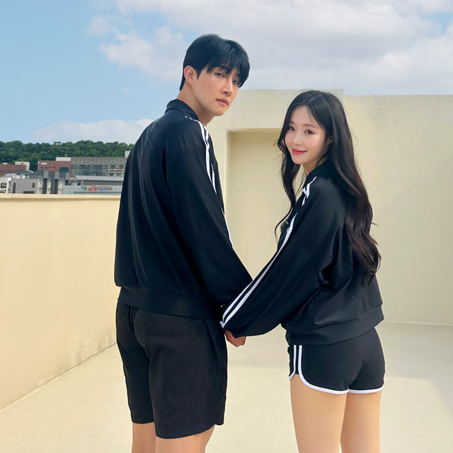 [N배송]크라시앙 자외선차단 특대형 빅사이즈 루즈핏 커플 오버핏 집업 래쉬가드 긴팔 수영복 - 상세 이미지 5